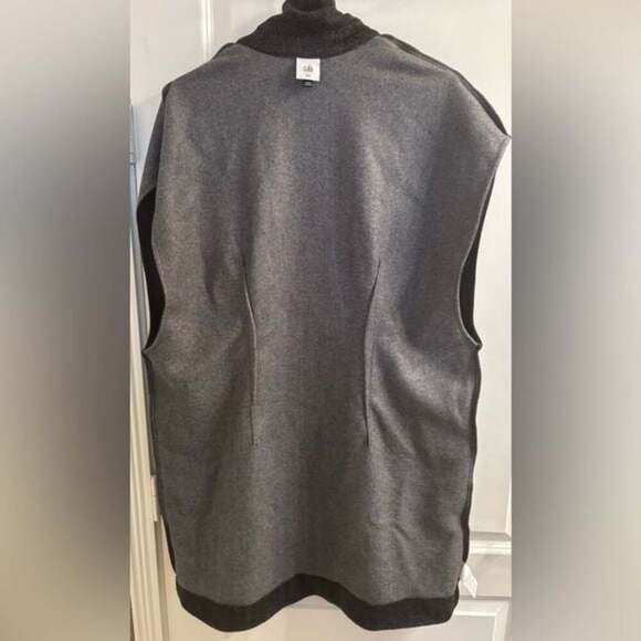 CAbi Womens Gray Black Novel Open Front Vest Long Duster Size M/L Herringbone - Picture 4 of 9